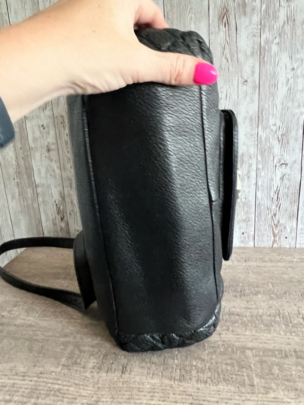 Aimee Kestenberg Black Quilted Leather Moto Shoulder Bag - Picture 8 of 10